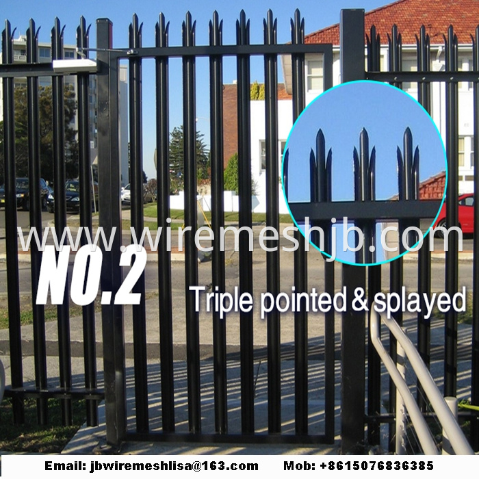 Powder Coated And Galvanized Steel Palisade Fence